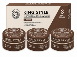 King Style Aqua Styling Wax Matte Pomade 3 stuks - Hairwaxshop